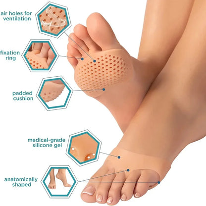 Silicone Metatarsal Pads Toe Separator Pain Relief Orthotics Foot Massage Insoles Forefoot Socks Fo 2
