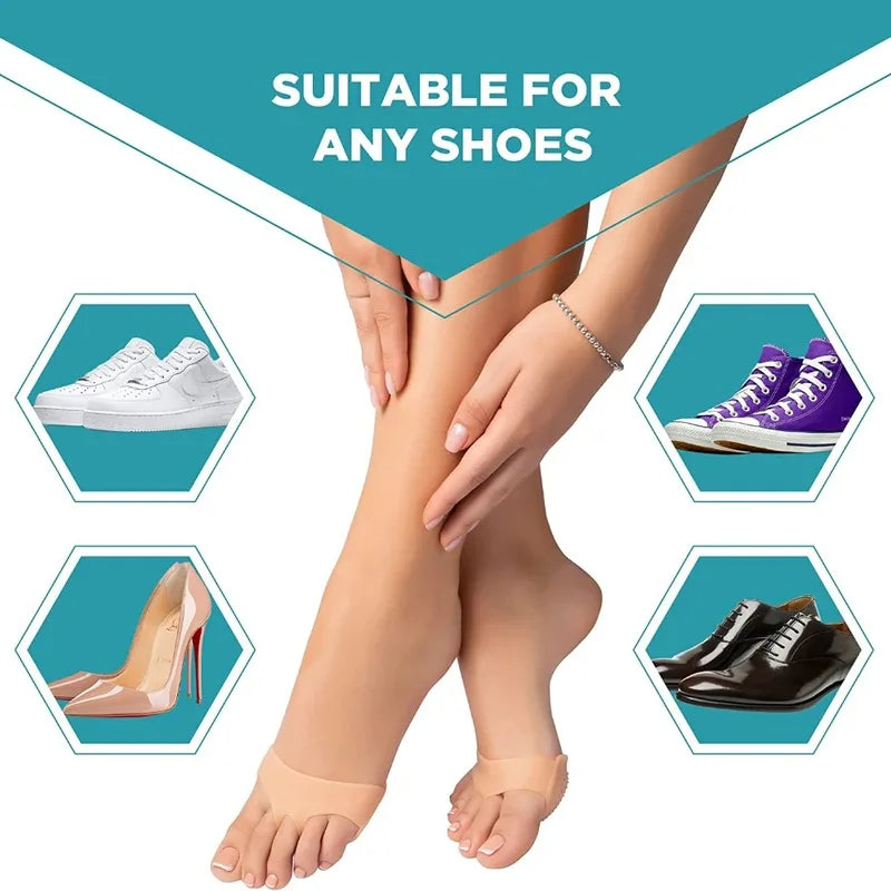 Silicone Metatarsal Pads Toe Separator Pain Relief Orthotics Foot Massage Insoles Forefoot Socks Fo 4