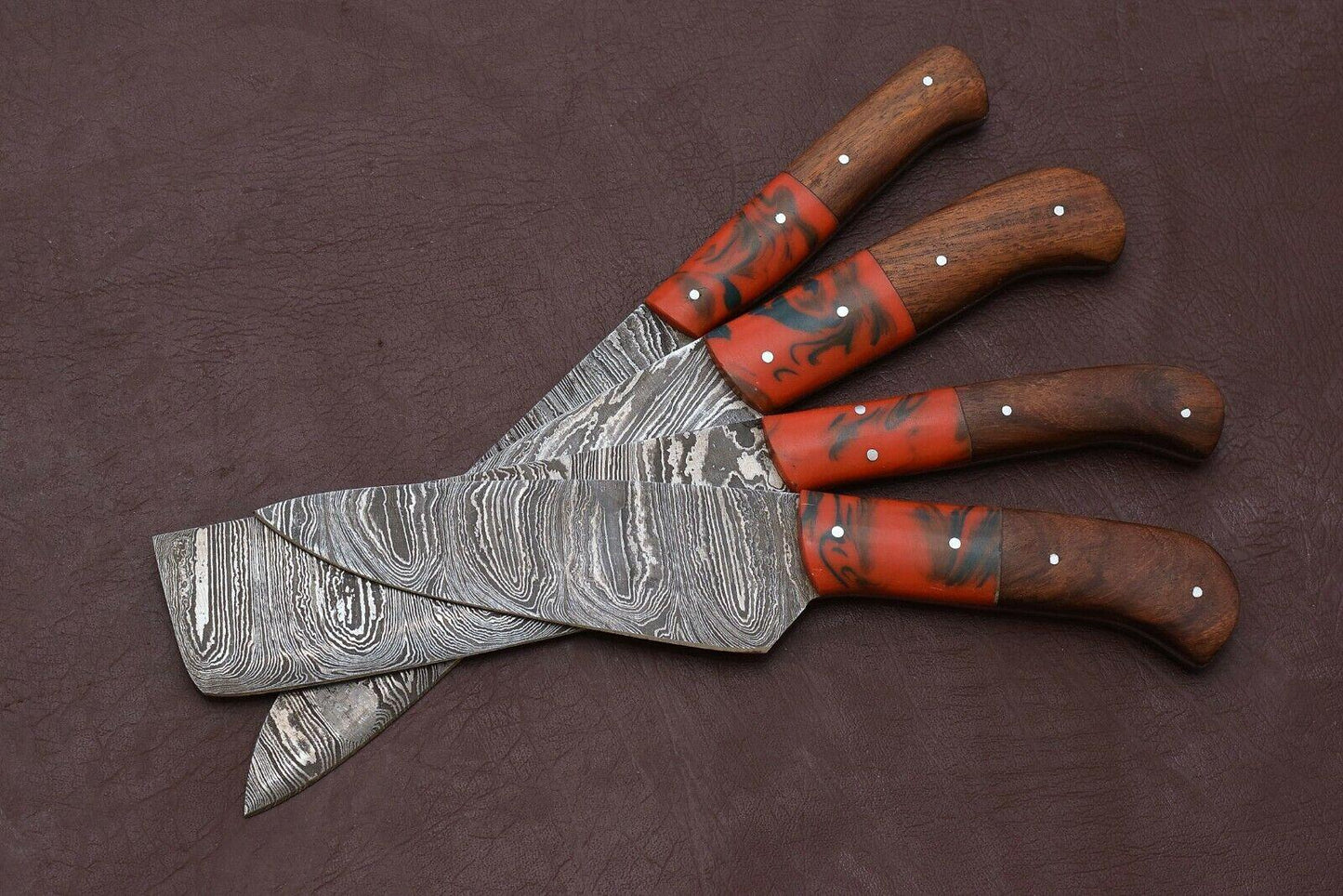 Artisan Handmade Damascus Steel 4Pc Kitchen Knife Collection 1