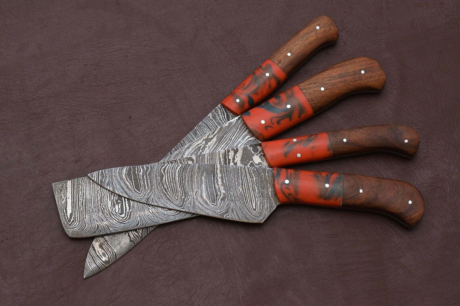 Artisan Handmade Damascus Steel 4Pc Kitchen Knife Collection 1