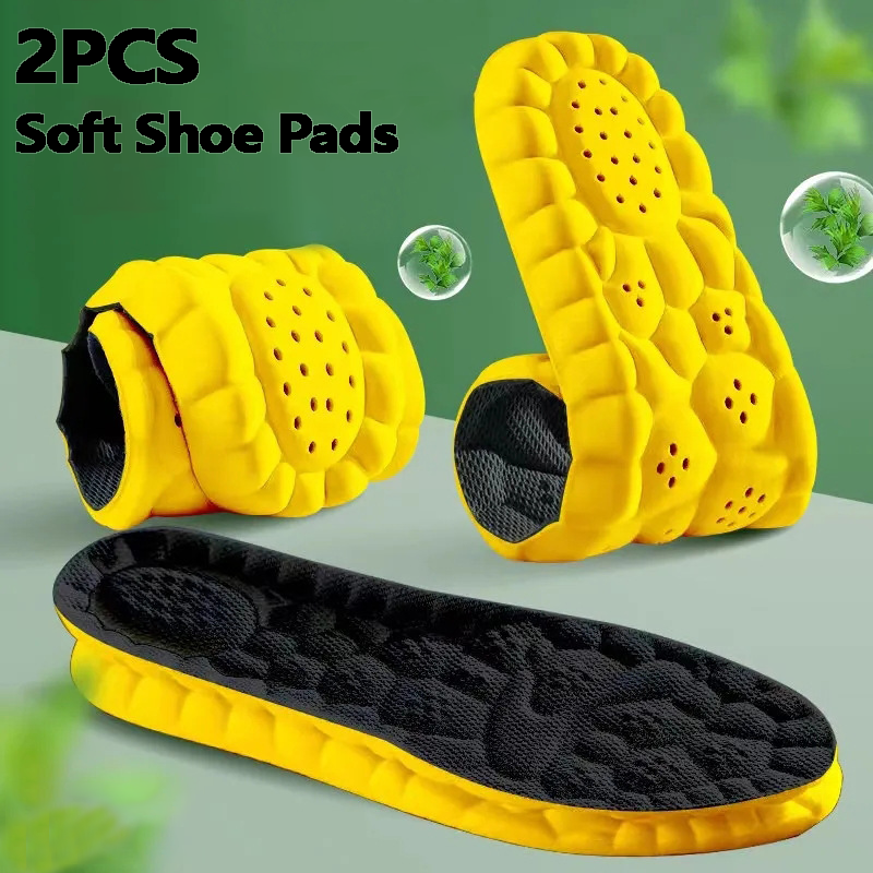 Sport Insoles with 4D Shock Absorption Breathable Cushion Running Insoles Deodorant Comfort Fit for Men and Women