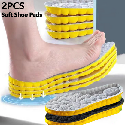Sport Insoles with 4D Shock Absorption Breathable Cushion Running Insoles Deodorant Comfort Fit for Men and Women