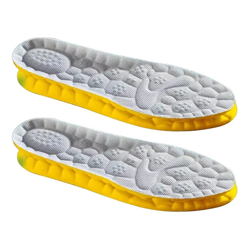 Sport Insoles with 4D Shock Absorption Breathable Cushion Running Insoles Deodorant Comfort Fit for Men and Women