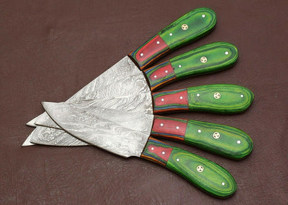 Artisan Handmade Damascus Steel 5Pc Kitchen Knife Collection 2