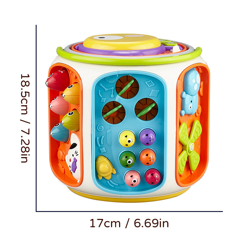 Baby Educational Toy with Music & Lights, 9 Panel Activity Cube for Toddler Learning,Developmental Sensory Toy