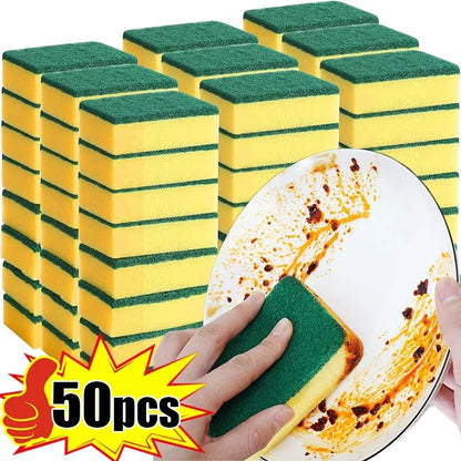 Double-Sided Magic Cleaning Sponge – Heavy-Duty Grease Remover for Kitchen, Pots & Motorcycles