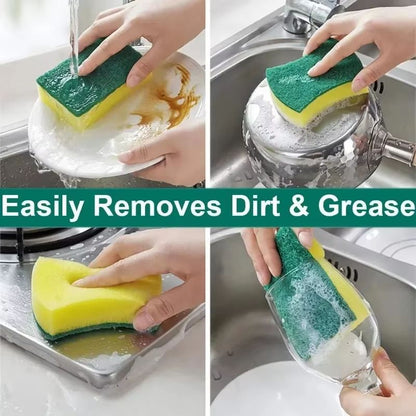 DoubleSided Magic Cleaning Sponge  HeavyDuty Grease Remover For Kitchen Pots  Motorcycles 2
