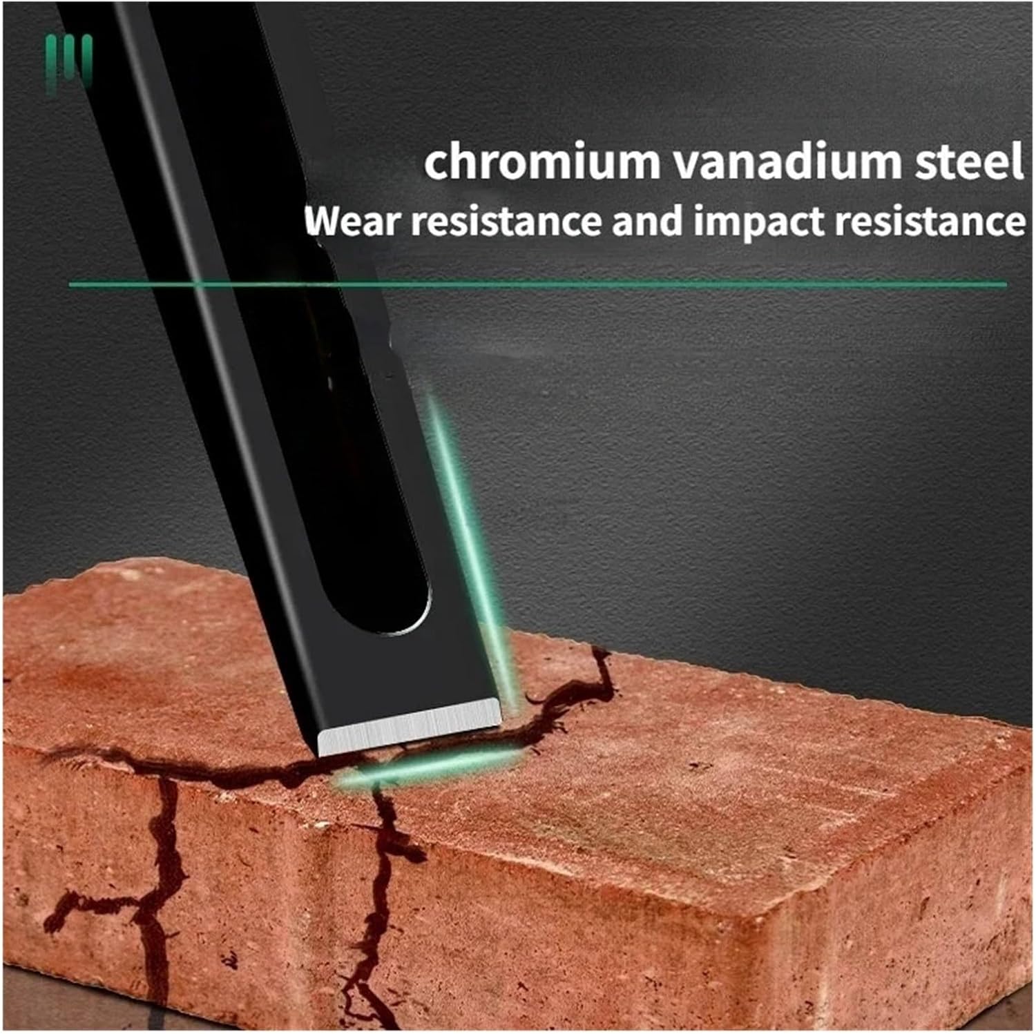 Heavy Duty Flat Chisel for Masonry & Concrete, Chrome Vanadium Steel Engraving Cut Tool with Secure Hand Guard