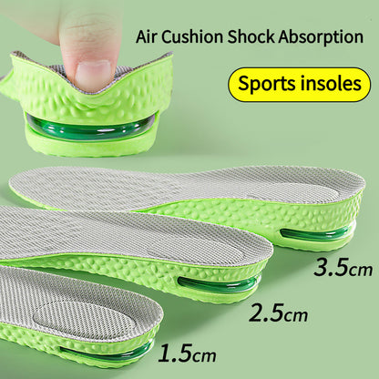 Breathable Air Cushion Height Increase Insoles Sweat & Odour Control Shock Absorbing Sports Shoe Insoles for Men & Women