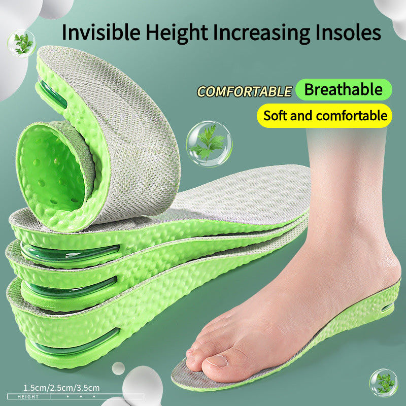 Breathable Air Cushion Height Increase Insoles Sweat & Odour Control Shock Absorbing Sports Shoe Insoles for Men & Women