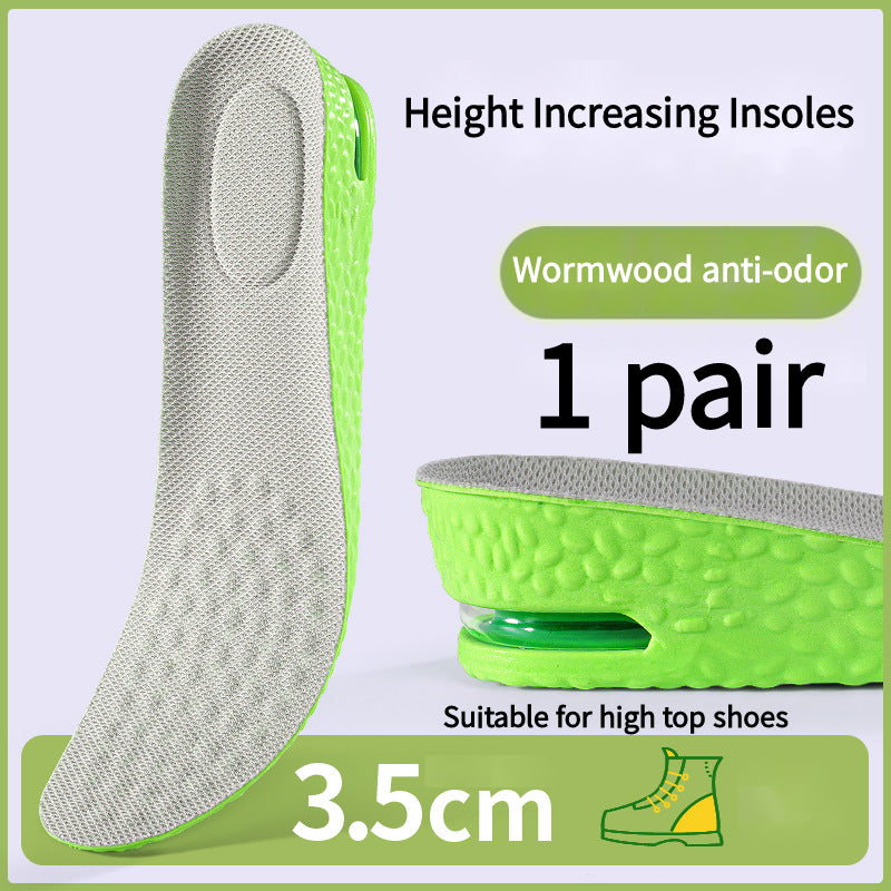 Breathable Air Cushion Height Increase Insoles Sweat & Odour Control Shock Absorbing Sports Shoe Insoles for Men & Women