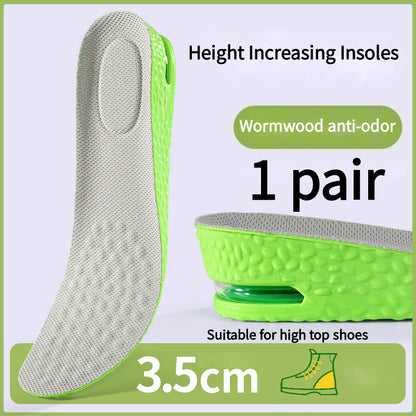 Breathable Air Cushion Height Increase Insoles Sweat & Odour Control Shock Absorbing Sports Shoe Insoles for Men & Women