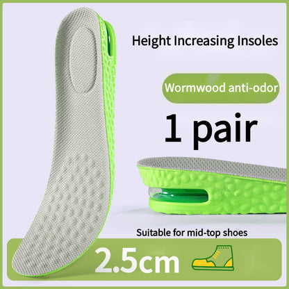 Breathable Air Cushion Height Increase Insoles Sweat & Odour Control Shock Absorbing Sports Shoe Insoles for Men & Women