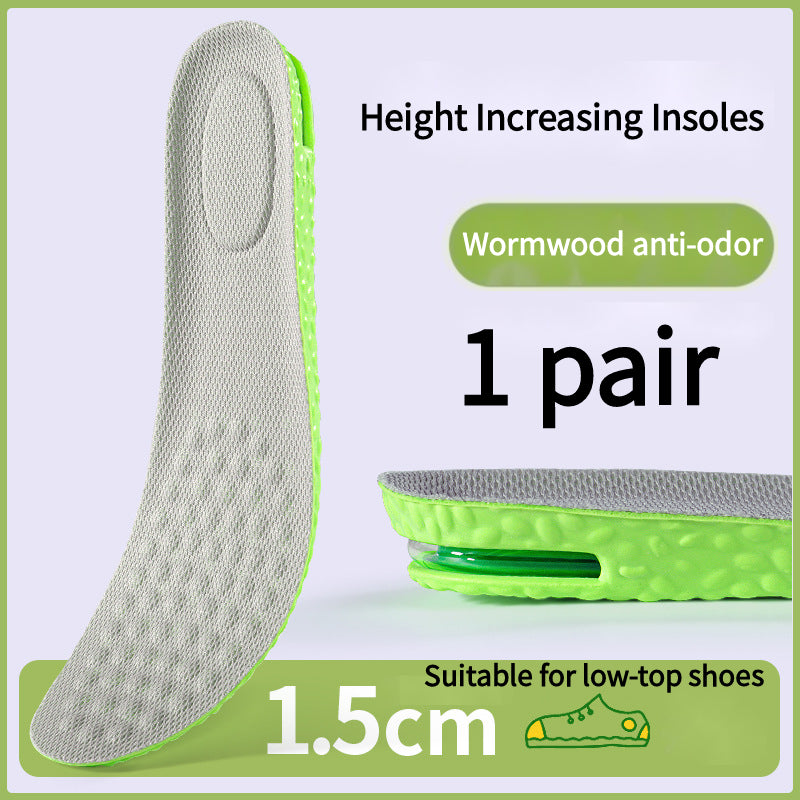 Breathable Air Cushion Height Increase Insoles Sweat & Odour Control Shock Absorbing Sports Shoe Insoles for Men & Women