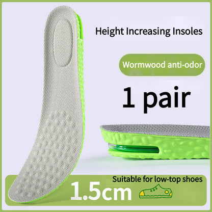 Breathable Air Cushion Height Increase Insoles Sweat & Odour Control Shock Absorbing Sports Shoe Insoles for Men & Women