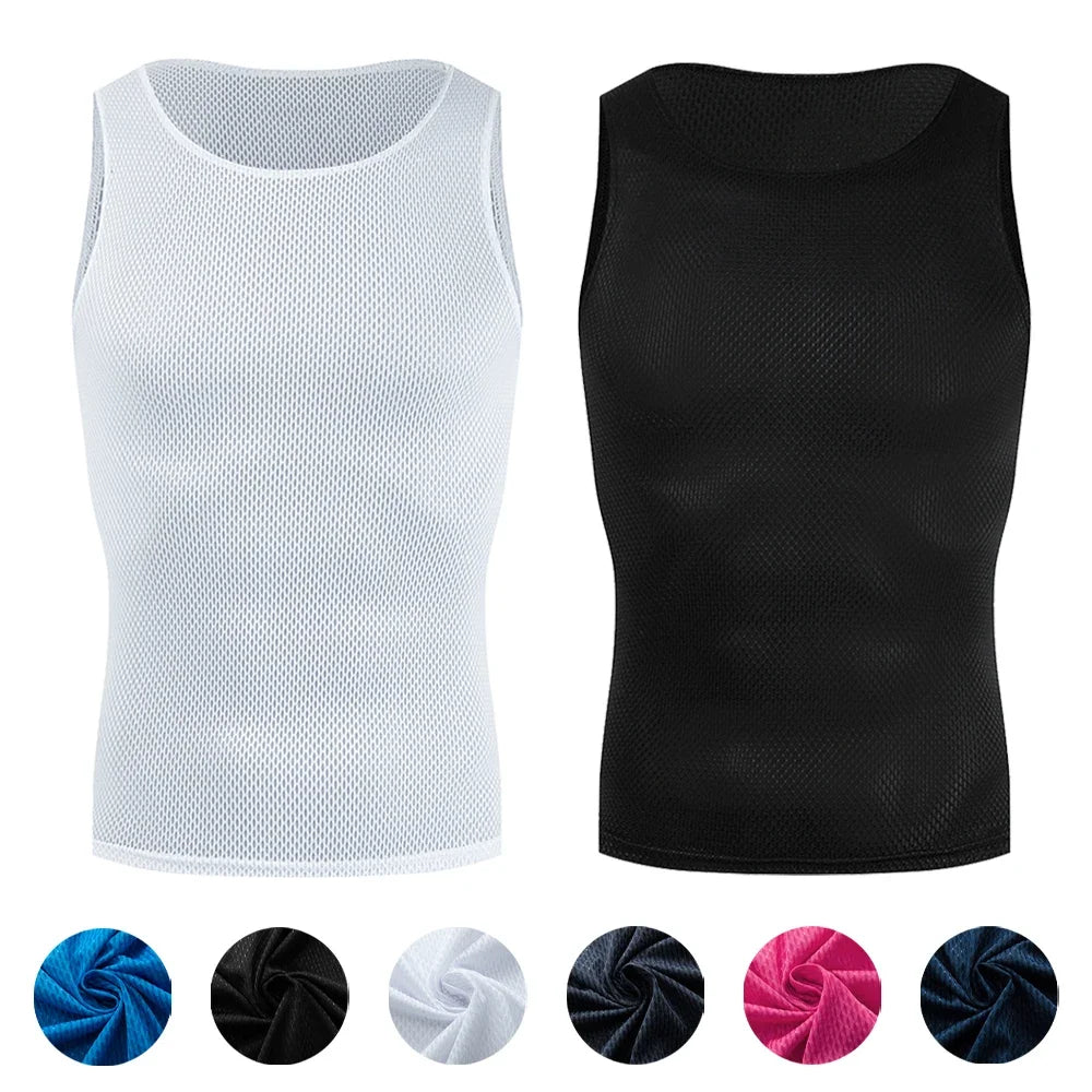 High Elastic Cycling Base Layer, Quick Dry Sleeveless Jersey, Colorful MTB Road Bike Undershirt