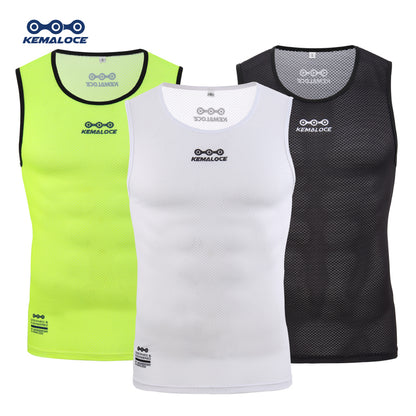 Breathable Cycling Base Layer, Quick Dry MTB Vest, Cool Cycle Sleevess for Summer, White Bike Undershirt