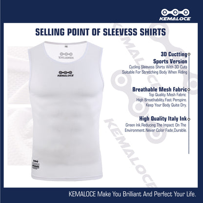 Breathable Cycling Base Layer Quick Dry MTB Vest Cool Cycle Sleevess For Summer 2023 White Bike Und 2