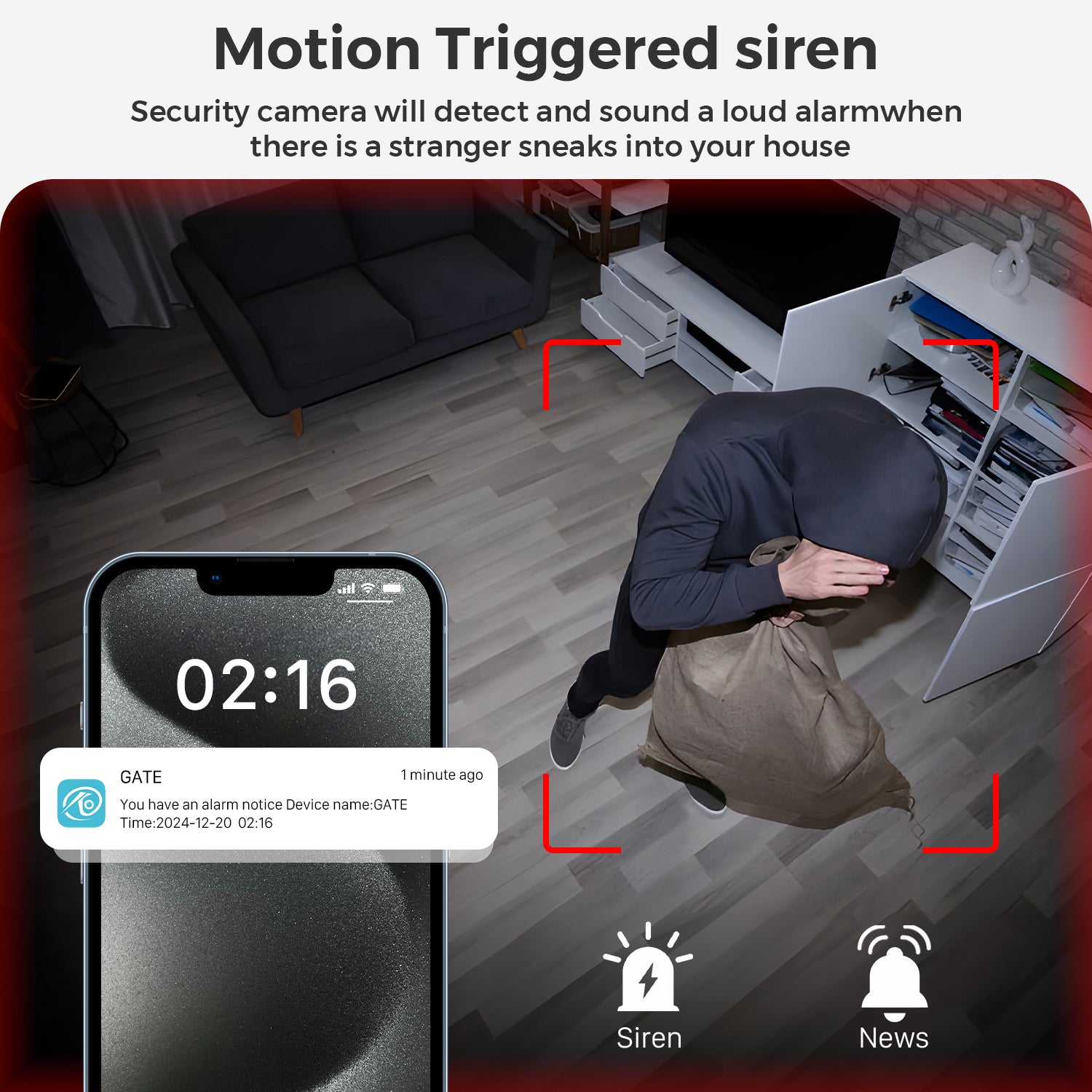 Indoor Human Detection Mini Wifi IP Camera, 2400mAh Rechargeable Battery, 5X Zoom Surveillance IP PTZ Camera