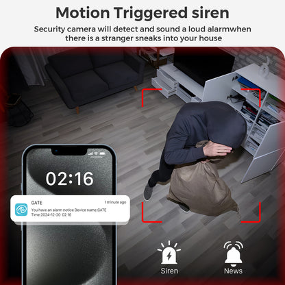Indoor Human Detection Mini Wifi IP Camera, 2400mAh Rechargeable Battery, 5X Zoom Surveillance IP PTZ Camera