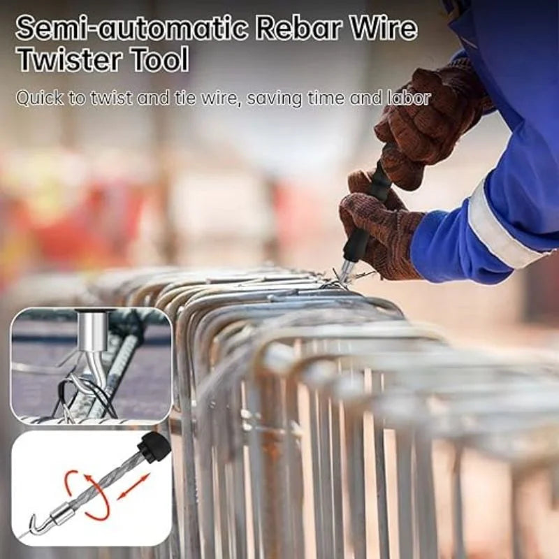 Rebar Tie Wire Twister Tool, Straight Pull Bar Binding Hook for Effortless Construction Site Winding