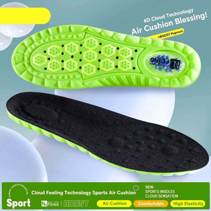 4D Cloud Sport Insoles PU Air Cushion Soft Orthopedic Shoe Inserts Shock Absorption Breathable Runn 2