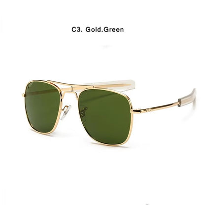 Classic Aviation Sunglasses For Men  MilitaryInspired Optical Glass Lens Shades 2