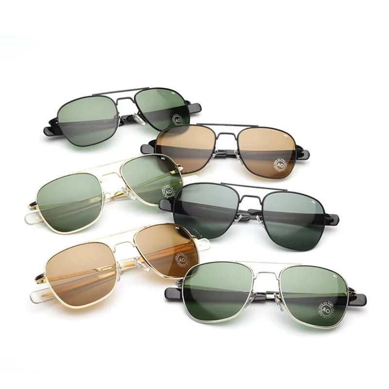 Classic Aviation Sunglasses For Men  MilitaryInspired Optical Glass Lens Shades 4