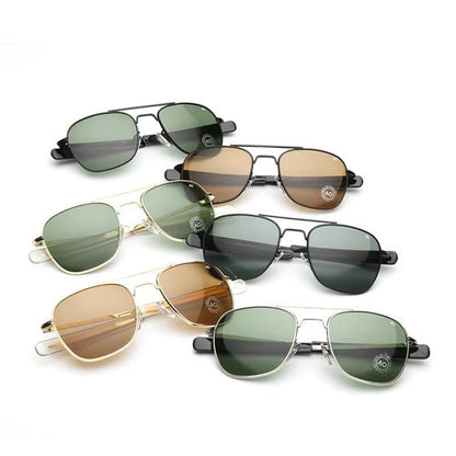 Classic Aviation Sunglasses For Men  MilitaryInspired Optical Glass Lens Shades 4
