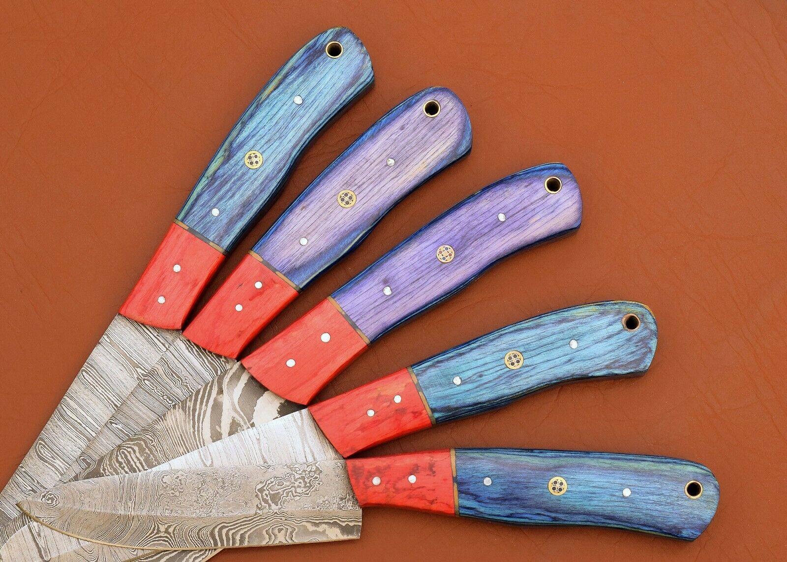 Custom Handmade Damascus Steel Chef Knife Set  5 Pc Kitchen Tools 3