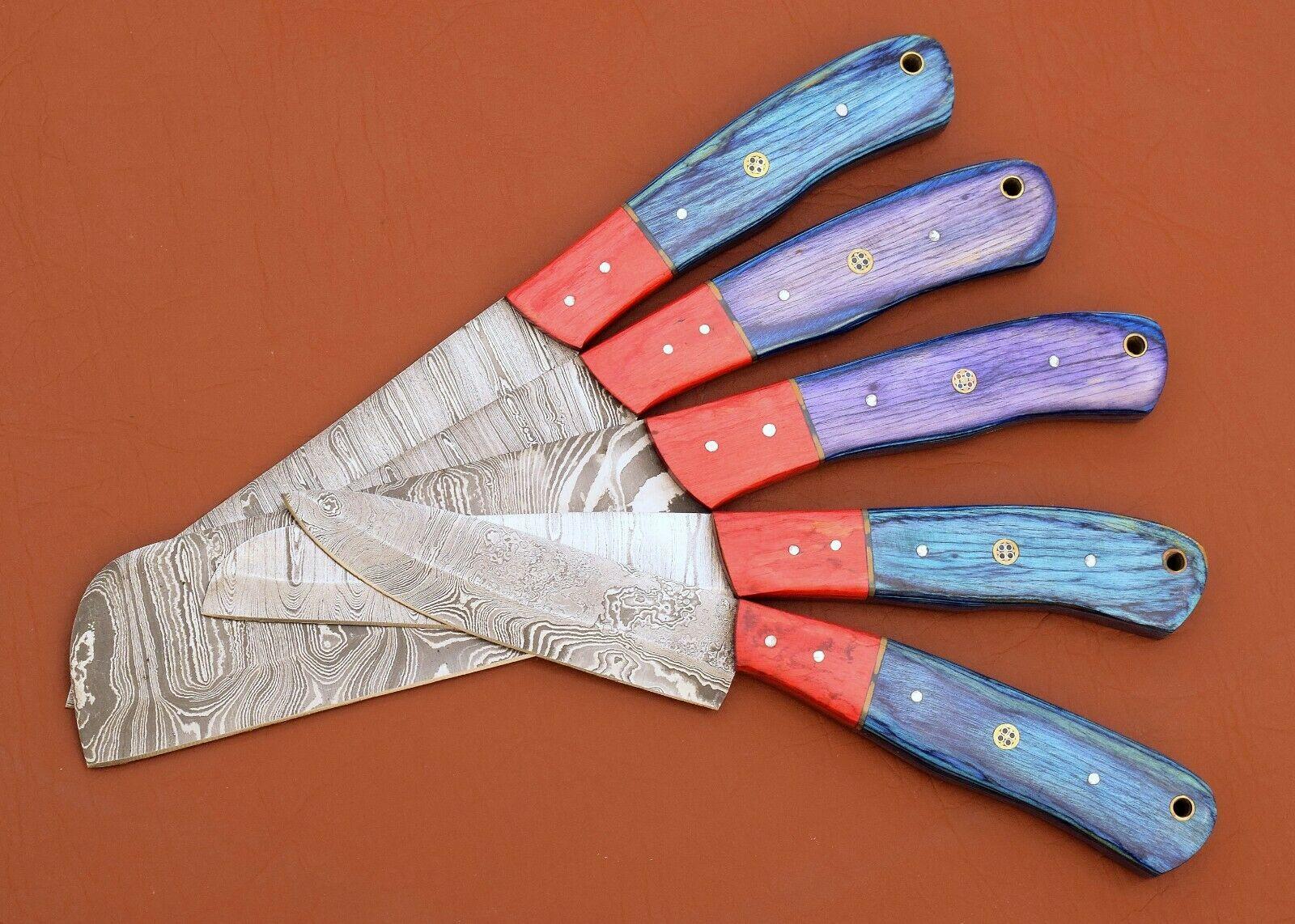Custom Handmade Damascus Steel Chef Knife Set  5 Pc Kitchen Tools 2
