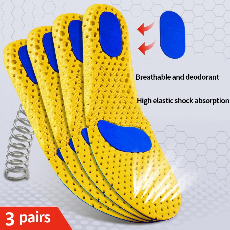 Orthopedic Memory Foam Insoles for Feet Shoe Sole Pad Mesh Deodorant Breathable Sneakers Cushion Comfort Running Support