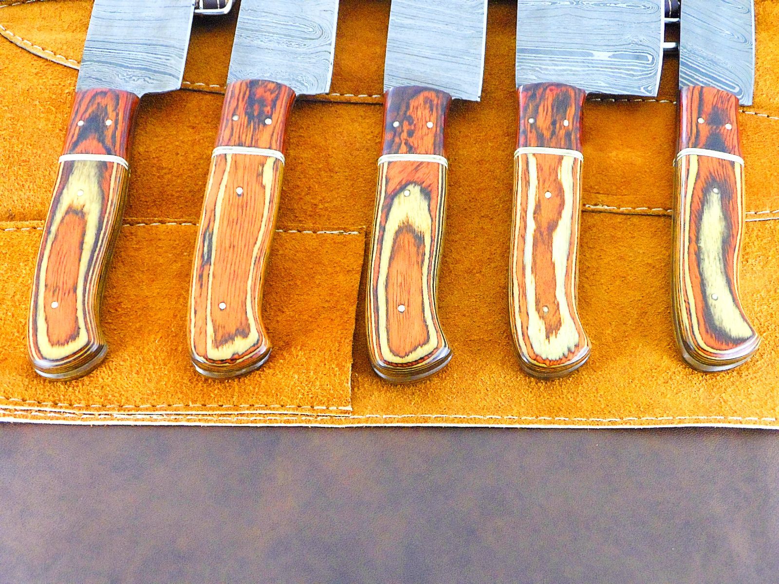 Exclusive Handmade Damascus Steel Chef Knife Set  5 Pc Cutlery 1