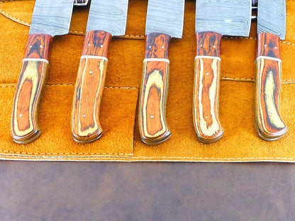 Exclusive Handmade Damascus Steel Chef Knife Set  5 Pc Cutlery 1