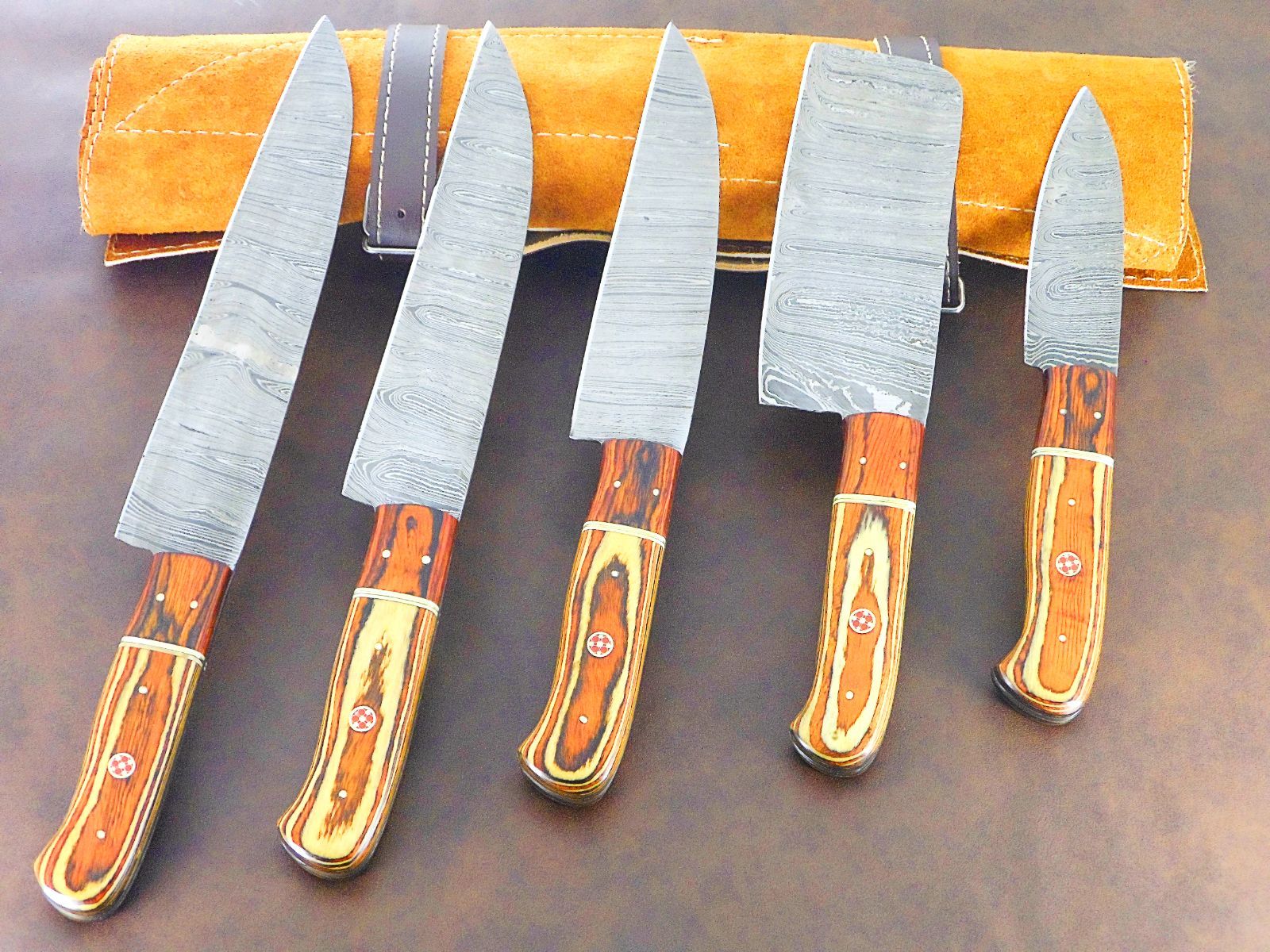Exclusive Handmade Damascus Steel Chef Knife Set  5 Pc Cutlery 2