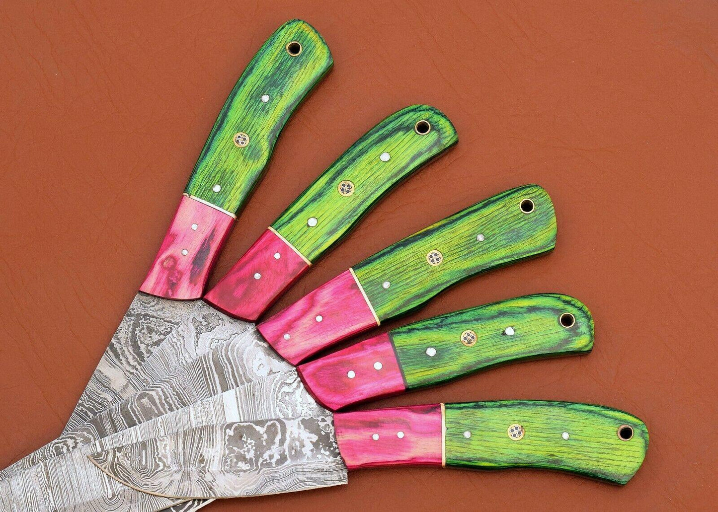 Handmade Damascus Steel Chef Knives Set  5 Pc Professional Cutlery 3
