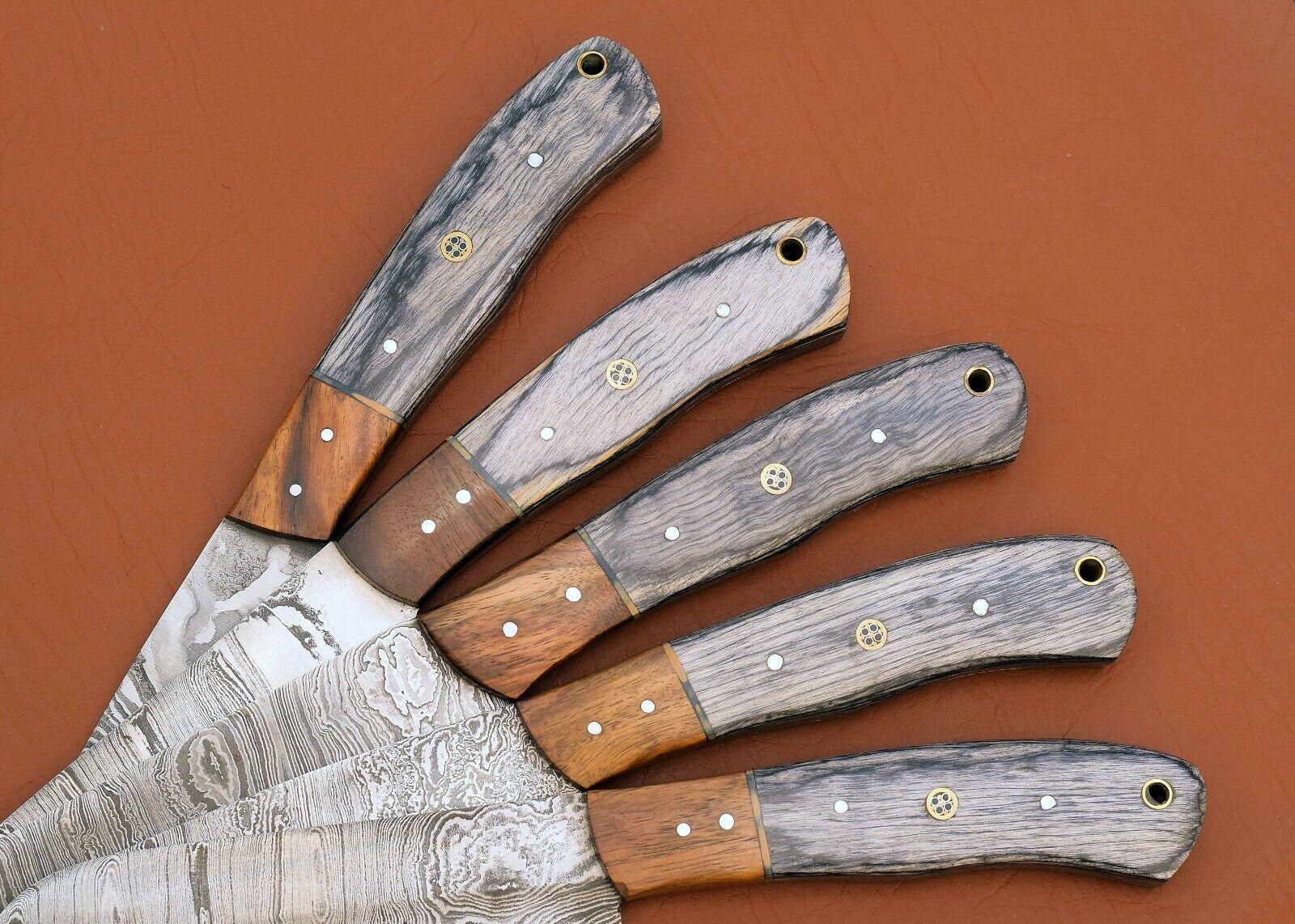 Forged Damascus Steel Kitchen Knife Set  Handmade Chef Collection 3