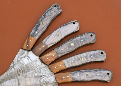 Forged Damascus Steel Kitchen Knife Set  Handmade Chef Collection 3
