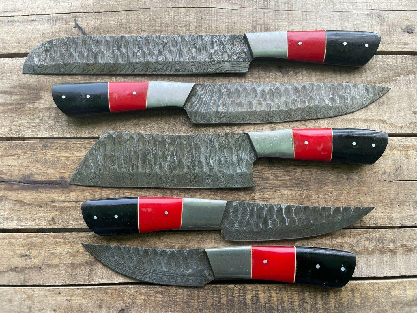 Artisan Damascus Steel 5 Pc Chef Knife Kitchen Collection 1