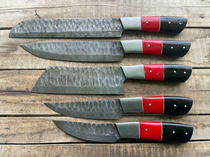 Artisan Damascus Steel 5 Pc Chef Knife Kitchen Collection 2