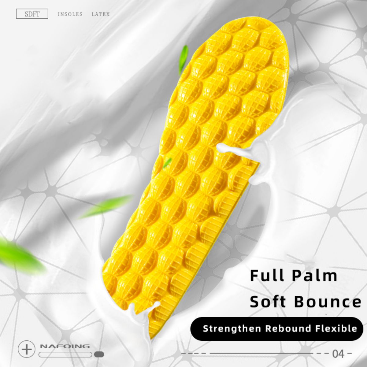 Mens Running Insoles With 4D Cloud Technology High Elasticity Sports Deodorant PU Sole Yellow Breat 1