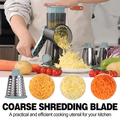 LMETJMA 3in1 Rotary Cheese Grater  Manual Vegetable Slicer  Nut Grinder 2