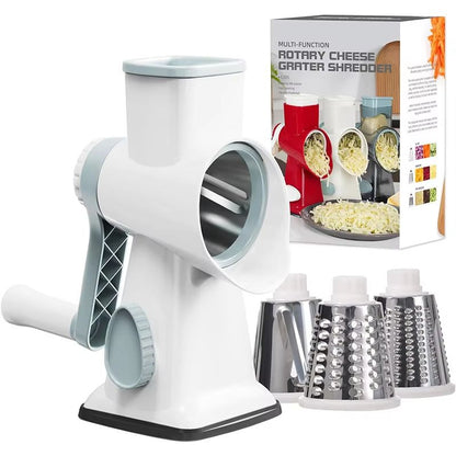 LMETJMA 3in1 Rotary Cheese Grater  Manual Vegetable Slicer  Nut Grinder 8