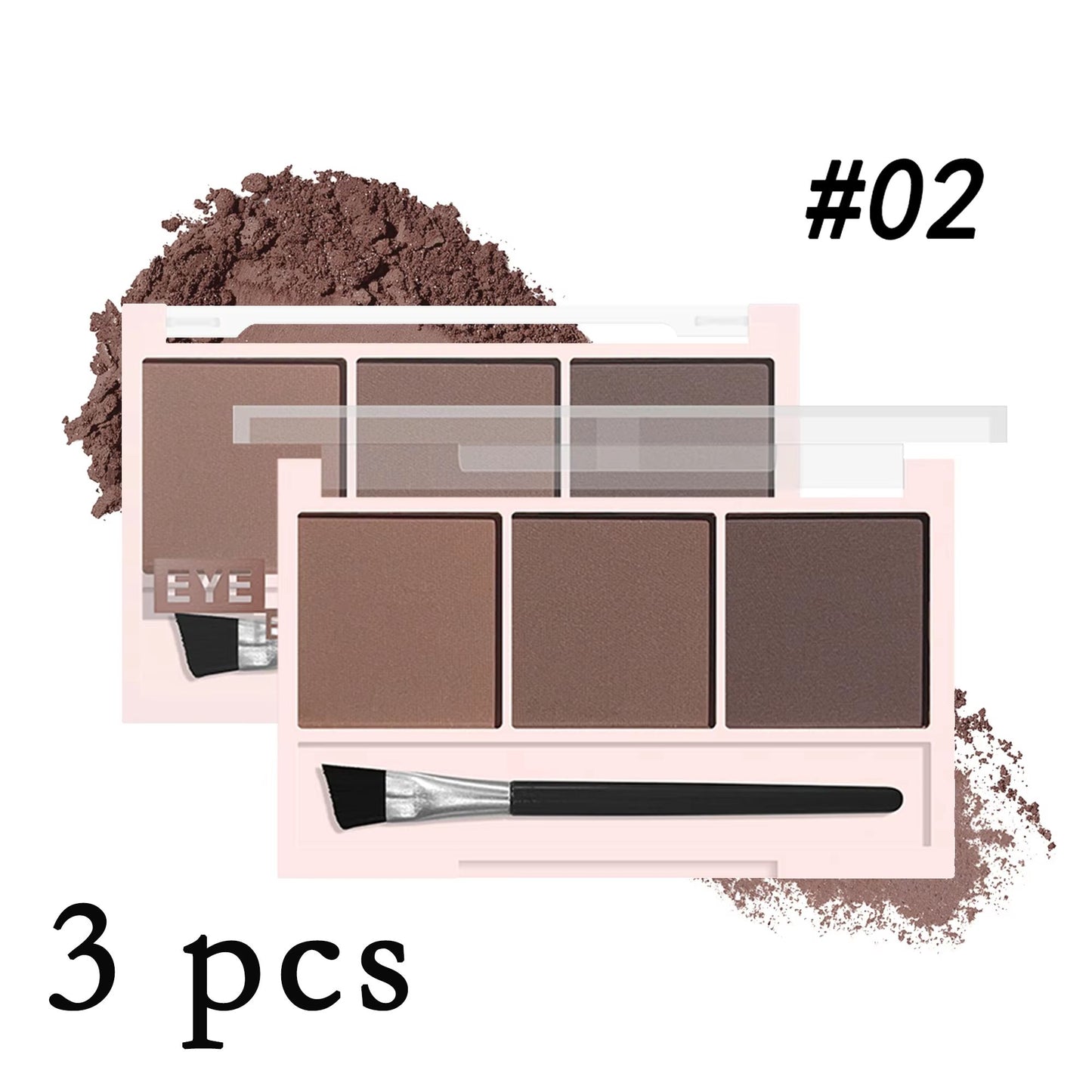 3Color Brow Powder Set With Brush  LongLasting Natural Eyebrow Makeup Kit 9