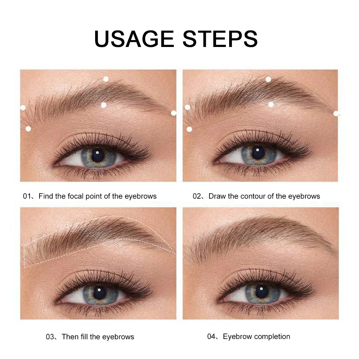3Color Brow Powder Set With Brush  LongLasting Natural Eyebrow Makeup Kit 3