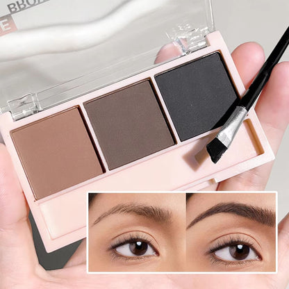 3Color Brow Powder Set With Brush  LongLasting Natural Eyebrow Makeup Kit 5