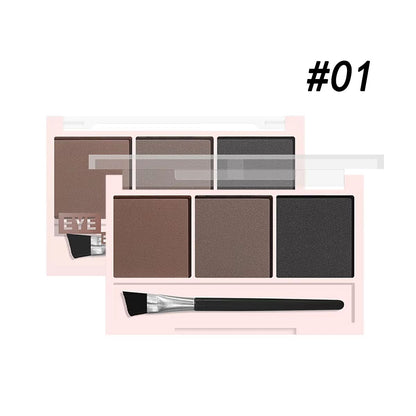 3Color Brow Powder Set With Brush  LongLasting Natural Eyebrow Makeup Kit 6