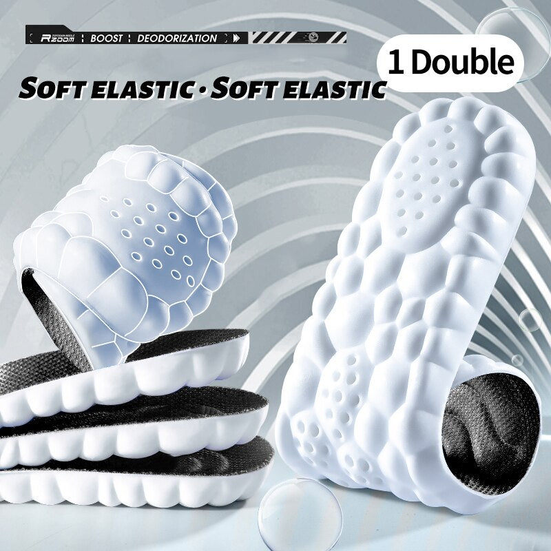 PU Soft 5D Sports Insoles for Shoes with Breathable Shock Absorption, Orthopedic Arch Support Running Insole for Comfort