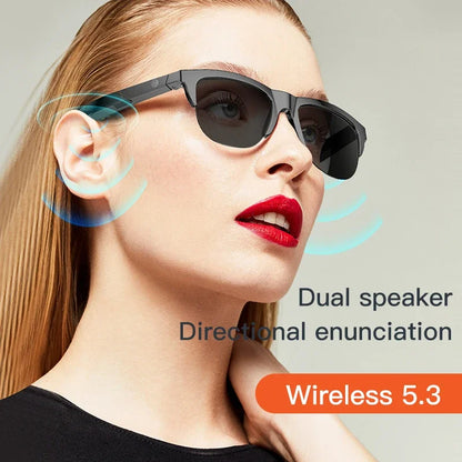 HIFI OPPO Smart Bluetooth V5.3 Sunglasses, Outdoor Sports Call Glasses, Black Anti-Touch UV for Men Women