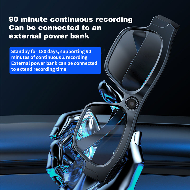 Black Tech Smart Glasses Camera 4K New Bluetooth Video  Recording For Music Call Sports Travel Driv 4